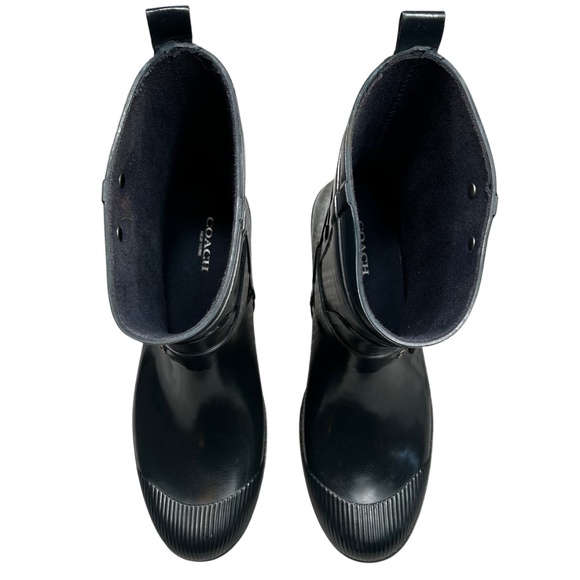 Coach Lester Dark Blue Rubber Mid-Calf Rain Gardening Boot Size 9B - Picture 6 of 10